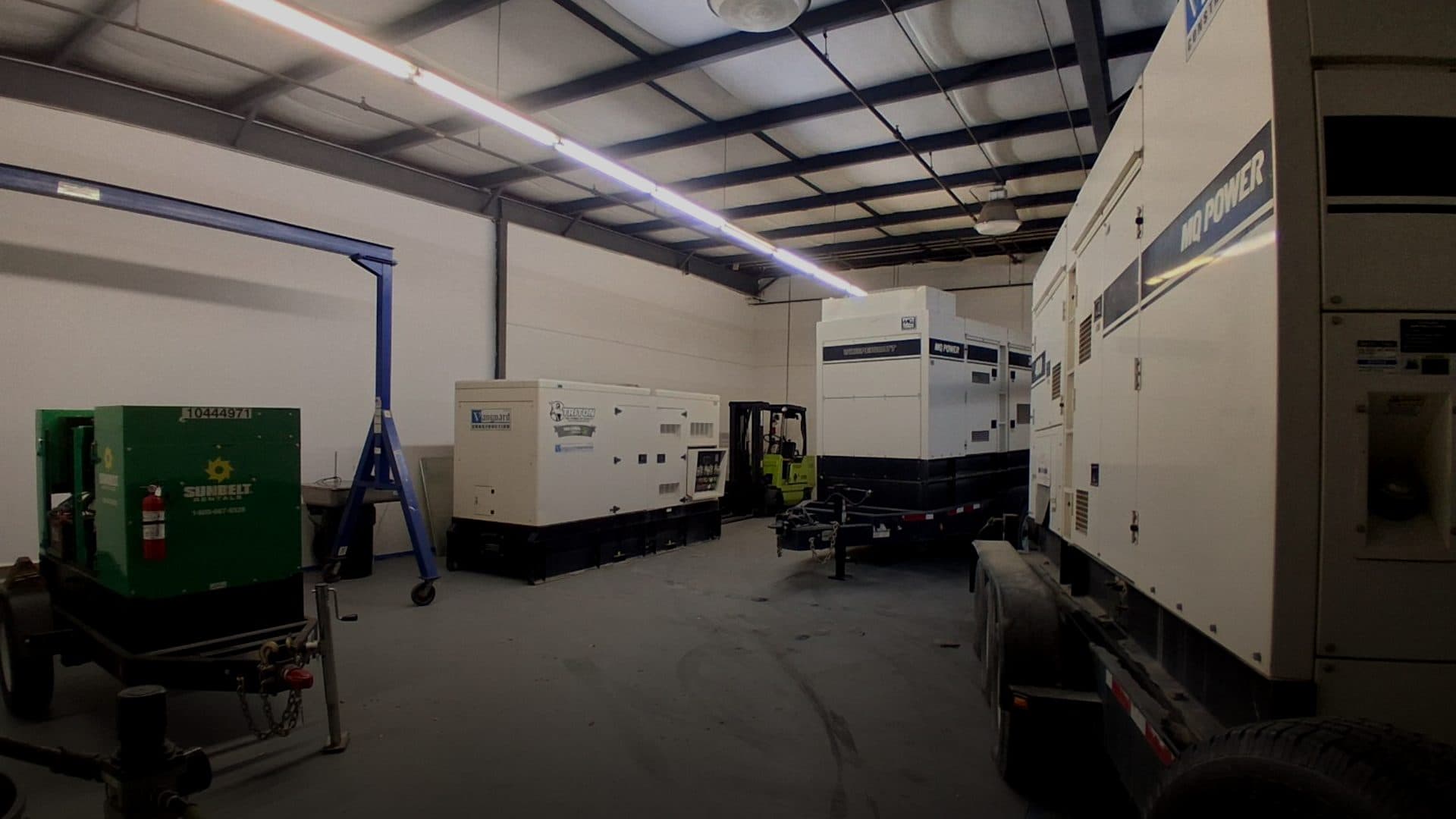 Generator repair shop with portable diesel generators